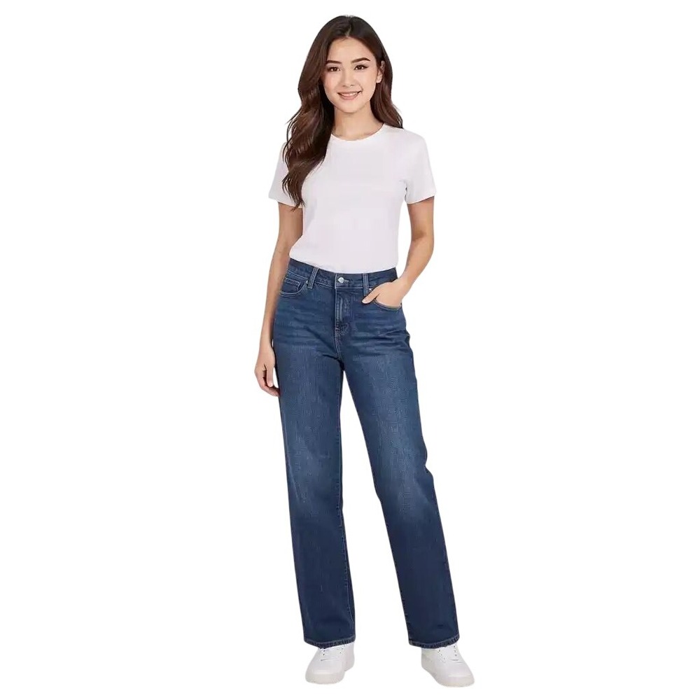 NYDJ Marilyn Straight Leg Jeans Dark Indigo Lift Tuck Technology Women 8 NWT